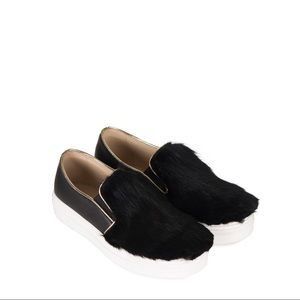 ERMANNO SKERVINO Girl’s shoes black fur slip on